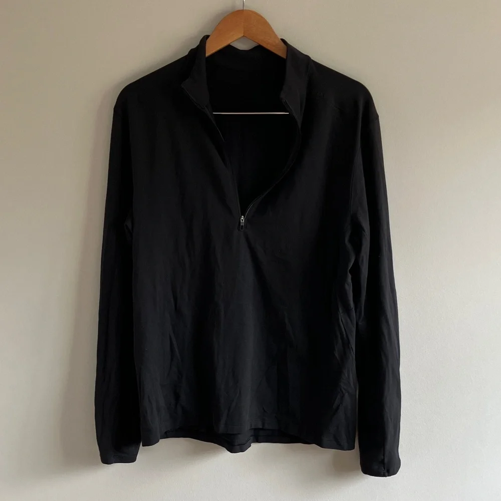 Lululemon Surge Warm 1/2 zip black long sleeve athletic tee size Large - Picture 3 of 9